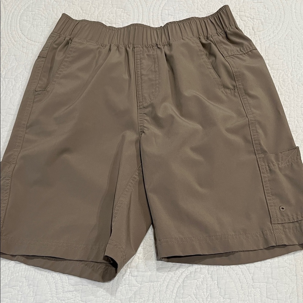 Magellan Outdoors Tan Elastic-Waist Cargo Shorts